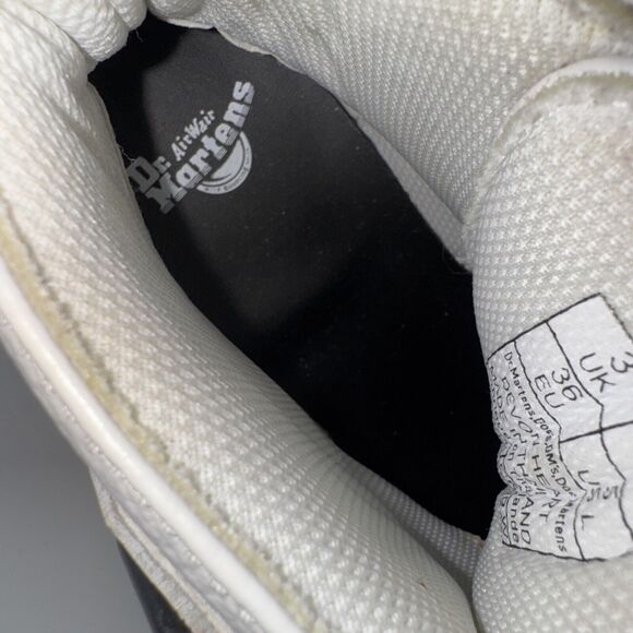 Dr. Martens Women's Devon Hearts White Leather PLATFORM Boots US 5 Buckle SlipOn - Picture 8 of 10